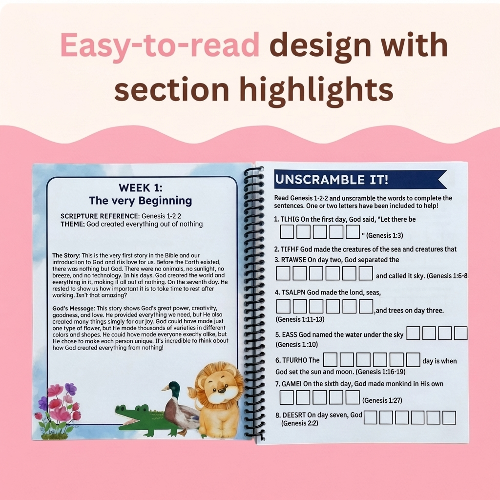 Bible Study Workbook For Kids